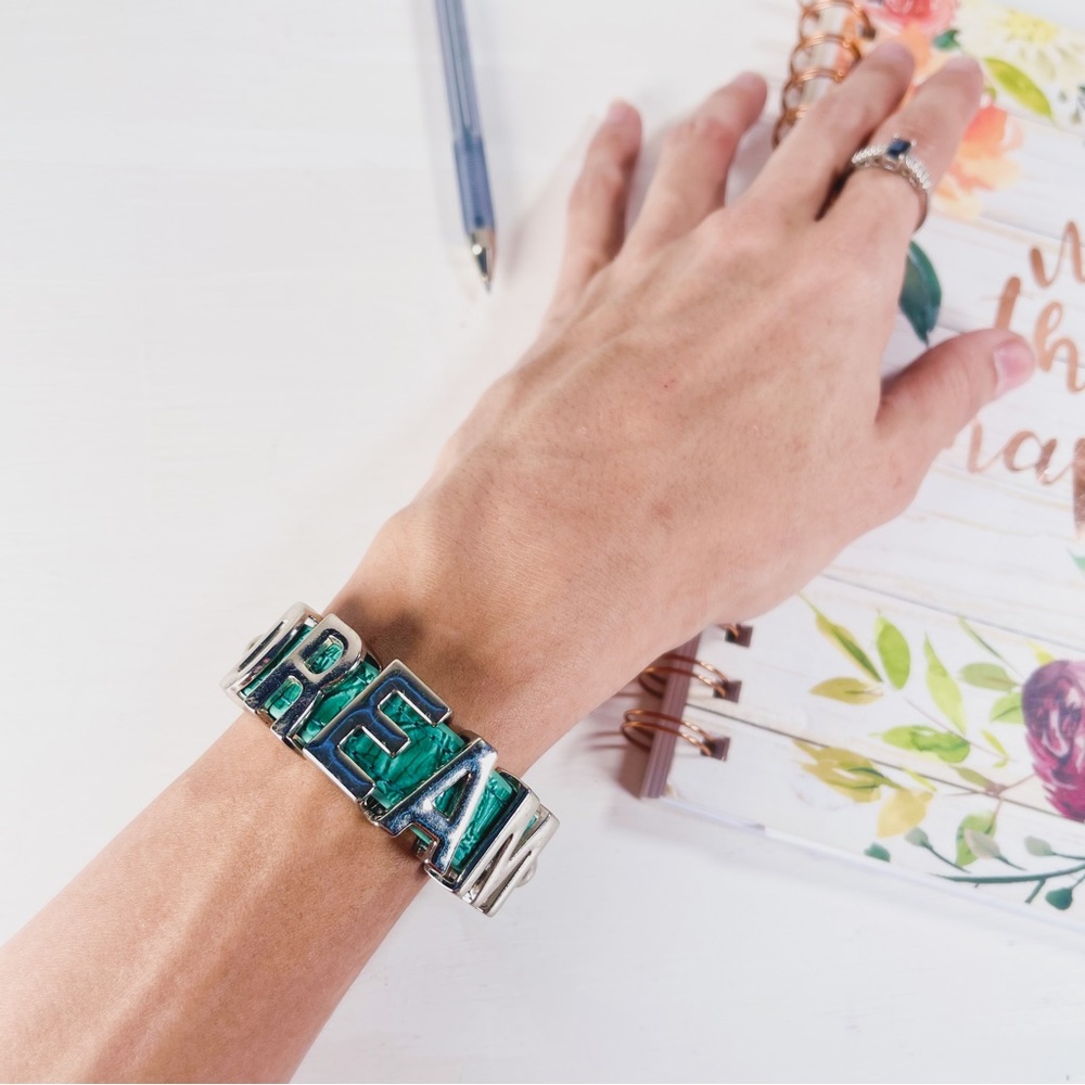 Vintage BCBGeneration Aqua Leather and Chrome Dream Bracelet with Snaps Y2K